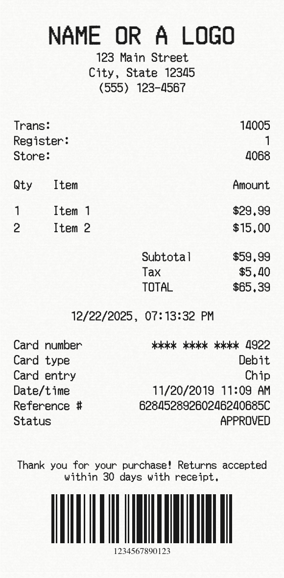 Receipt Maker app preview