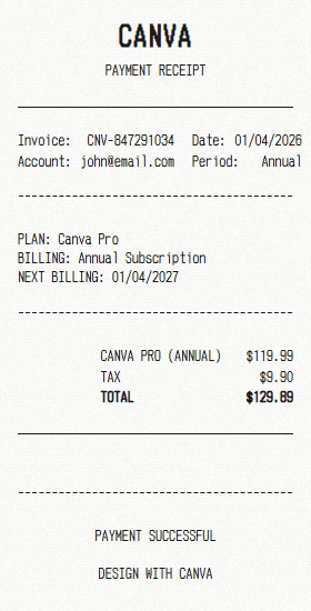 Canva receipt template