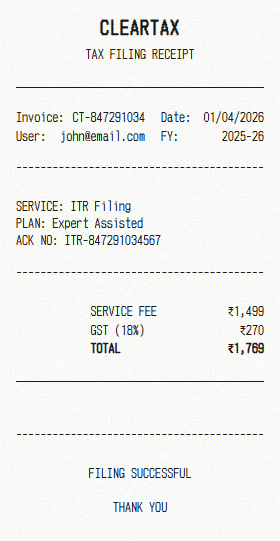 ClearTax receipt template