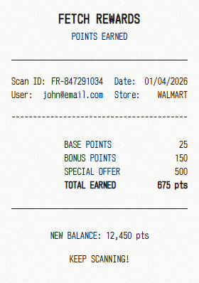Fetch Rewards receipt template