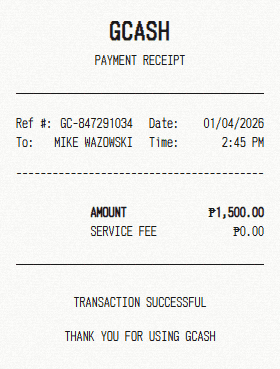 GCash receipt template