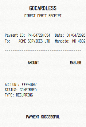 GoCardless receipt template