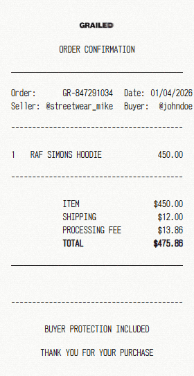Grailed receipt template