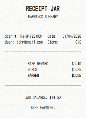 Receipt Jar receipt template