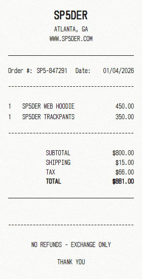 Sp5der receipt template