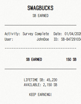 Swagbucks receipt template