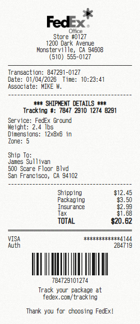 FedEx Receipt Generator - Receipt Maker